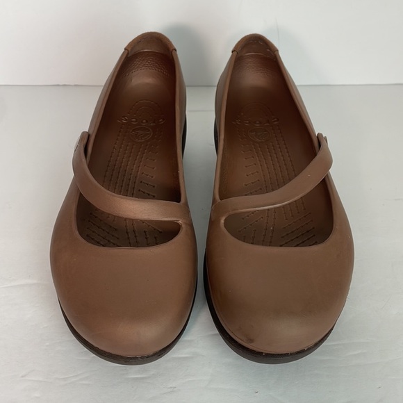Crocs Women's Mary Jane Comfort Shoes Brown 9 - Picture 2 of 6